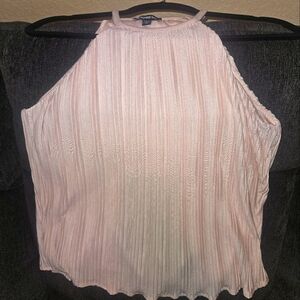 Express light pink sz m pleated high neck top